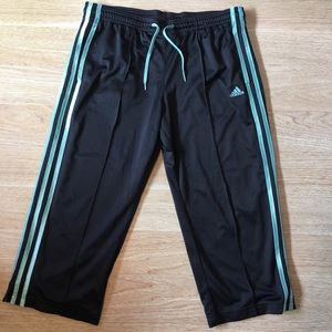 [Sold] Adidas Cropped Track Pants Navy Blue Stripe